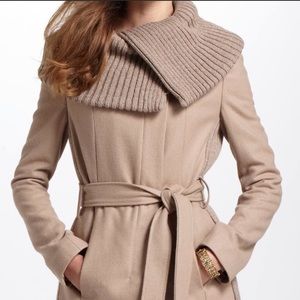 Elevenses Anthropologie Camel Knit Wool Coat